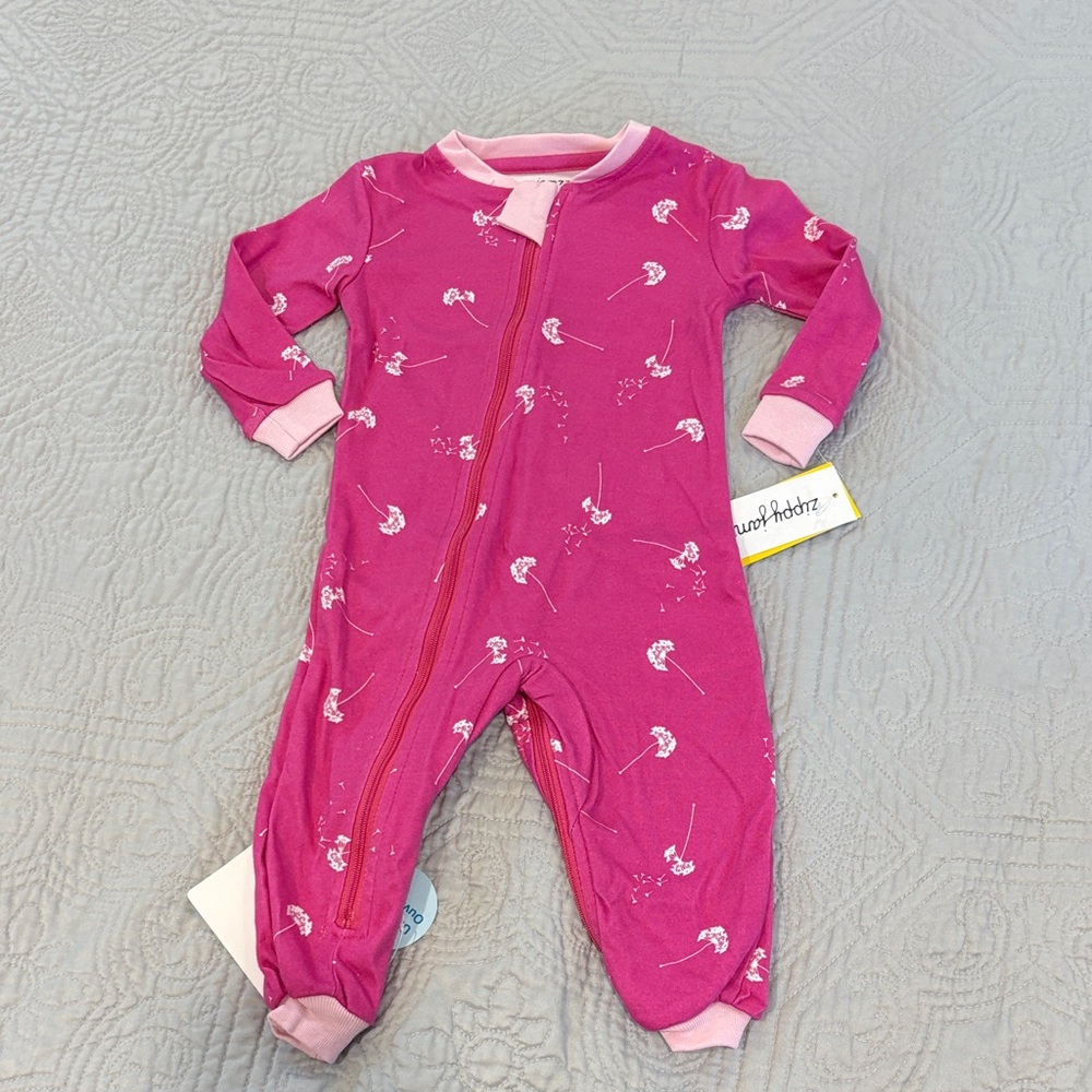 ZippyJamz | Organic Pink Baby One Piece | 6-9 Months
